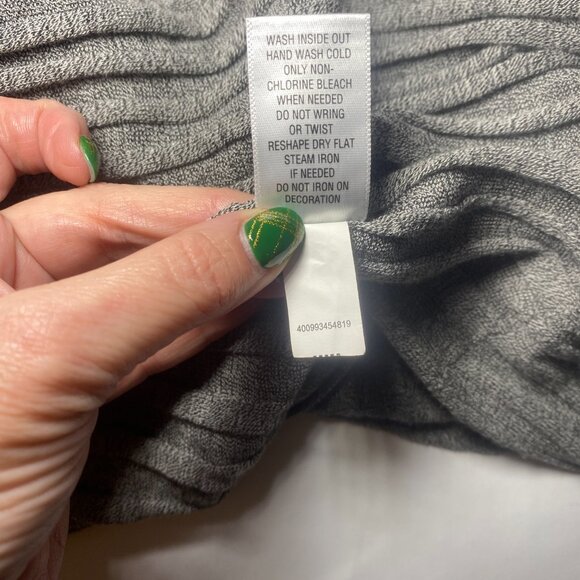 Simply Vera Vera Wang Duster Cardigan Sweater Womens L Gray Sequins Ribbed EUC - Picture 5 of 12